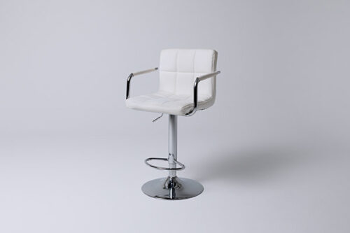 Tamboret blanc cuir